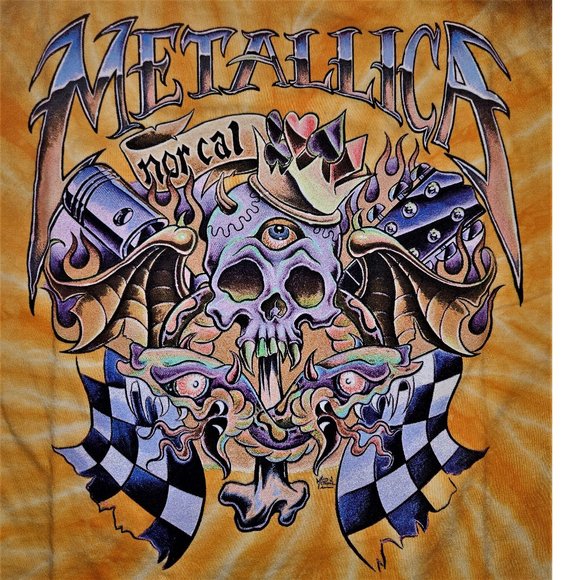 Metallica NorCal Skull thrash metal rock Tie-Dye Official T-Shirt L bigg… - Picture 2 of 5